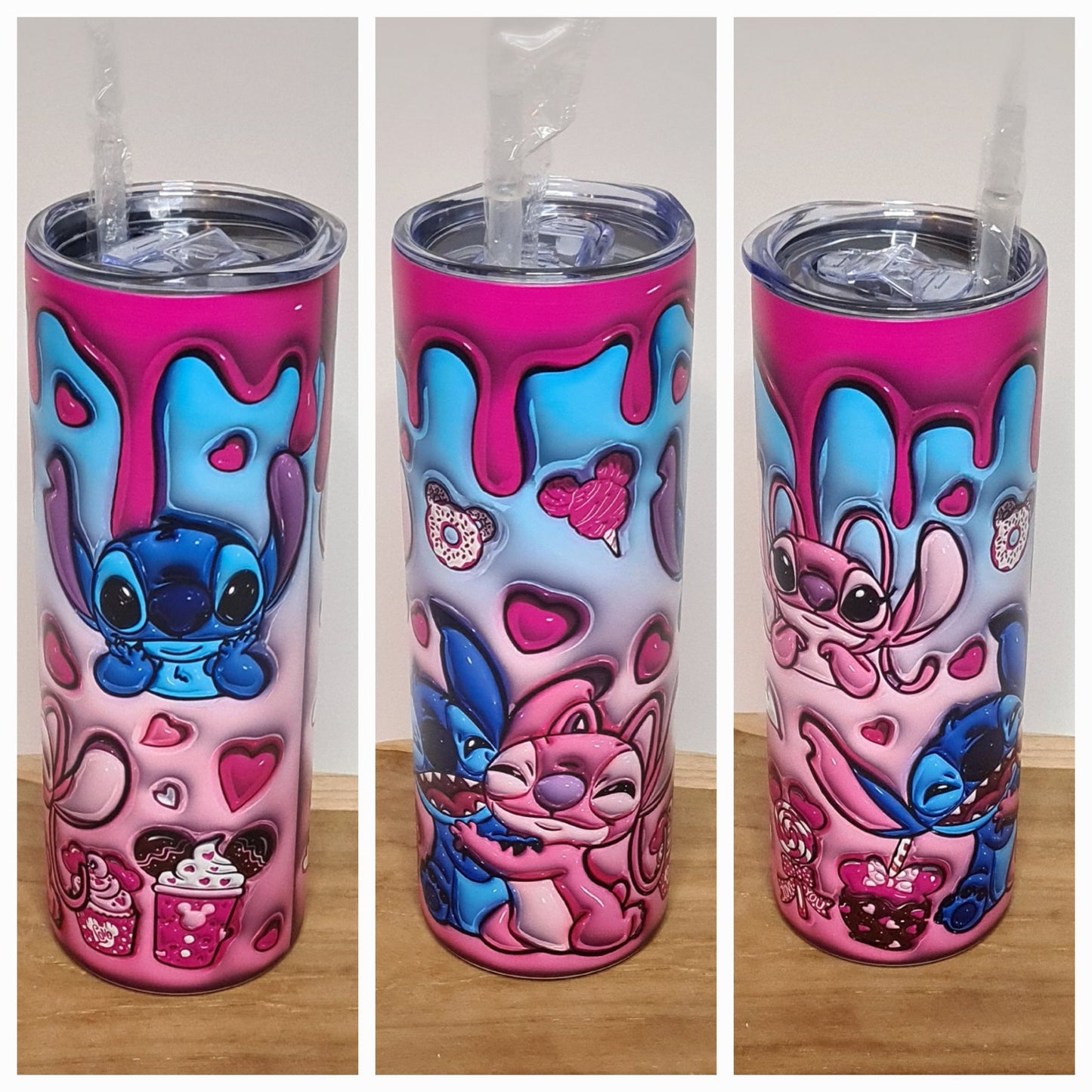 Tumbler Angel & Stitch Dark Pink