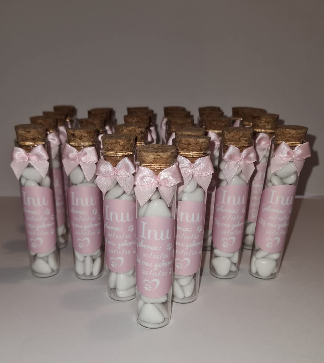 (Only via Facebook) Tubes filled with chocolate beans