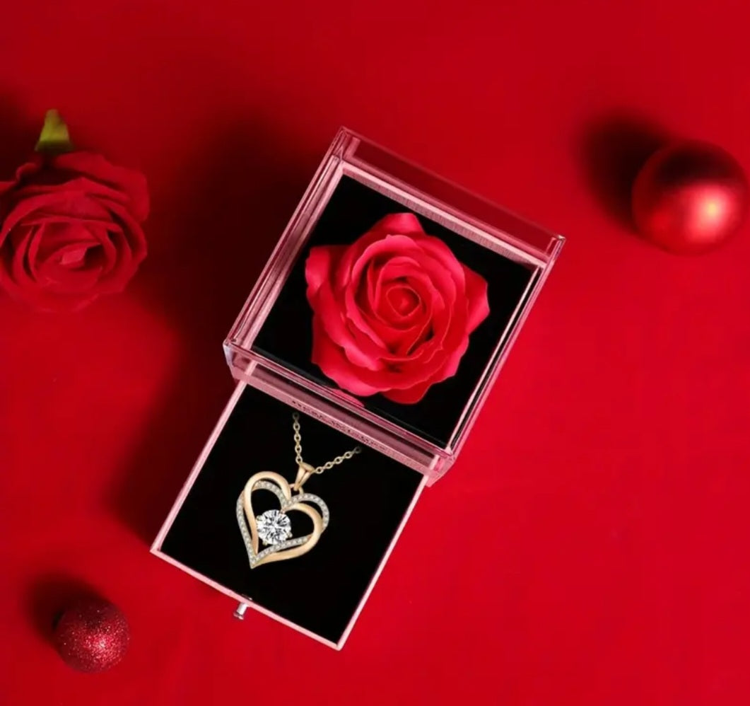Roze giftset incl. halsketting