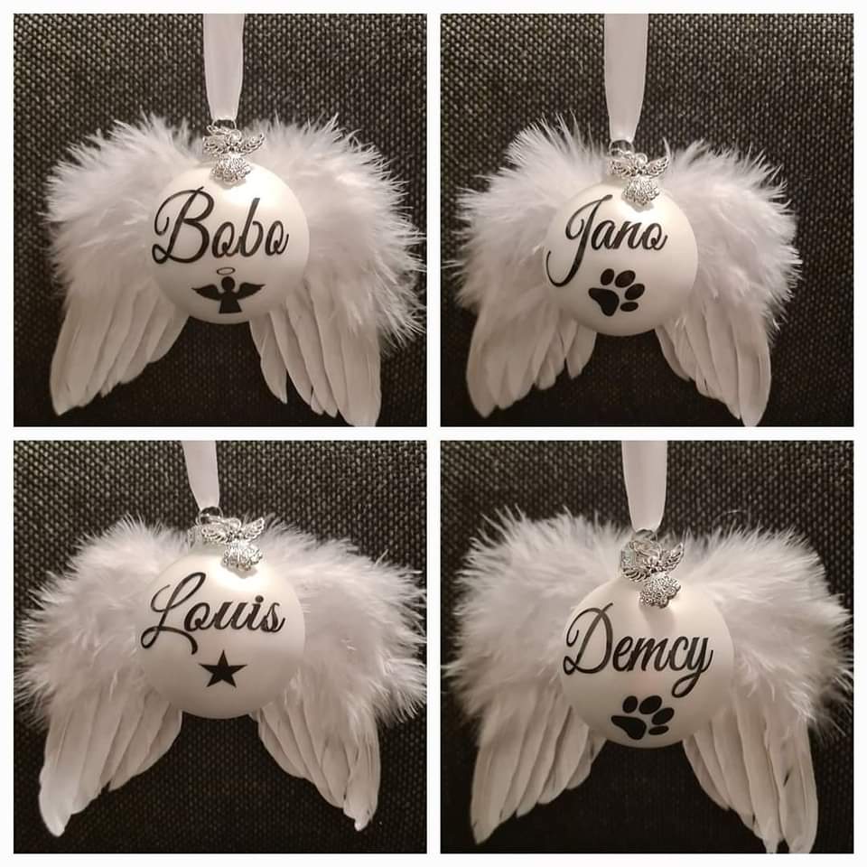 Memorial Christmas Ornament on Wings