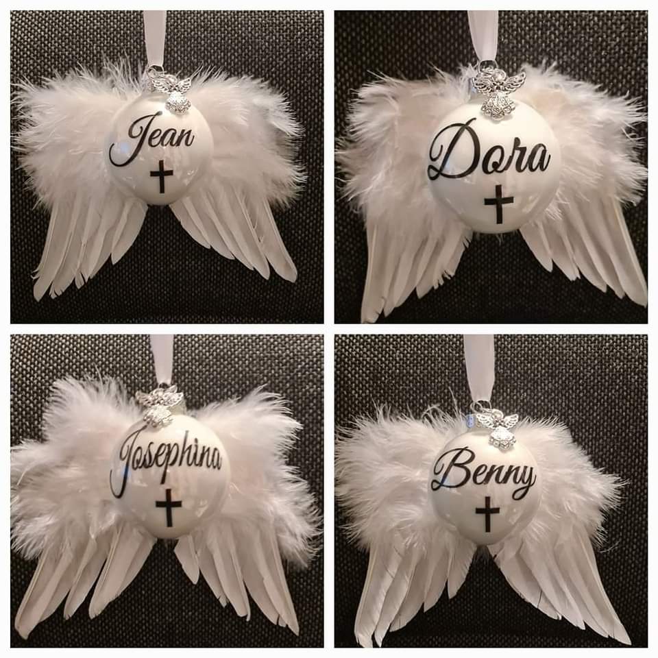 Memorial Christmas Ornament on Wings