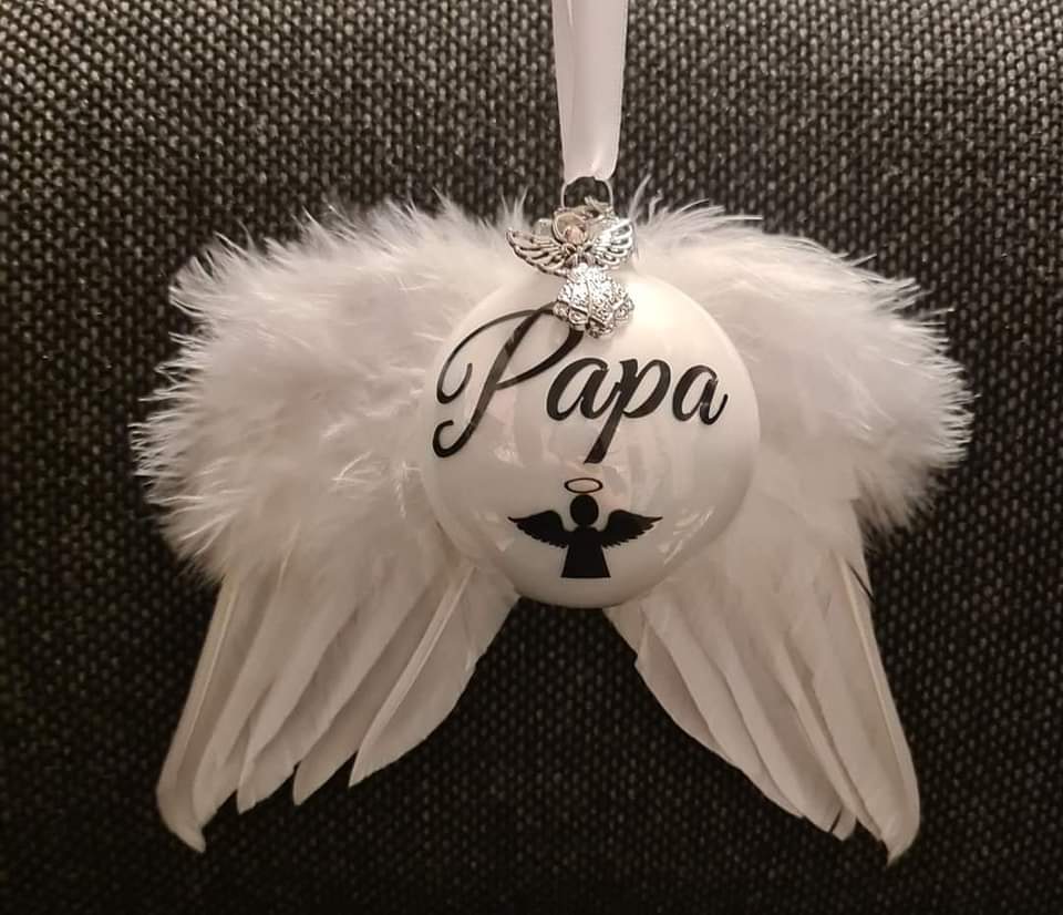 Memorial Christmas Ornament on Wings