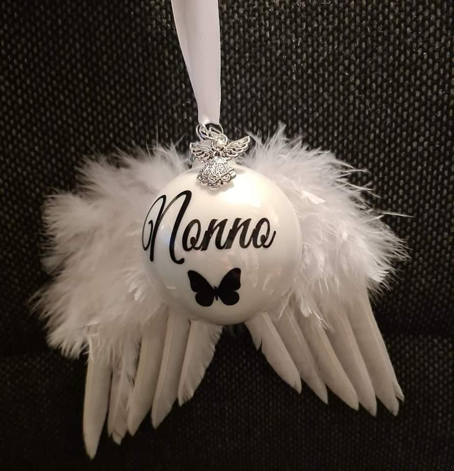 Memorial Christmas Ornament on Wings