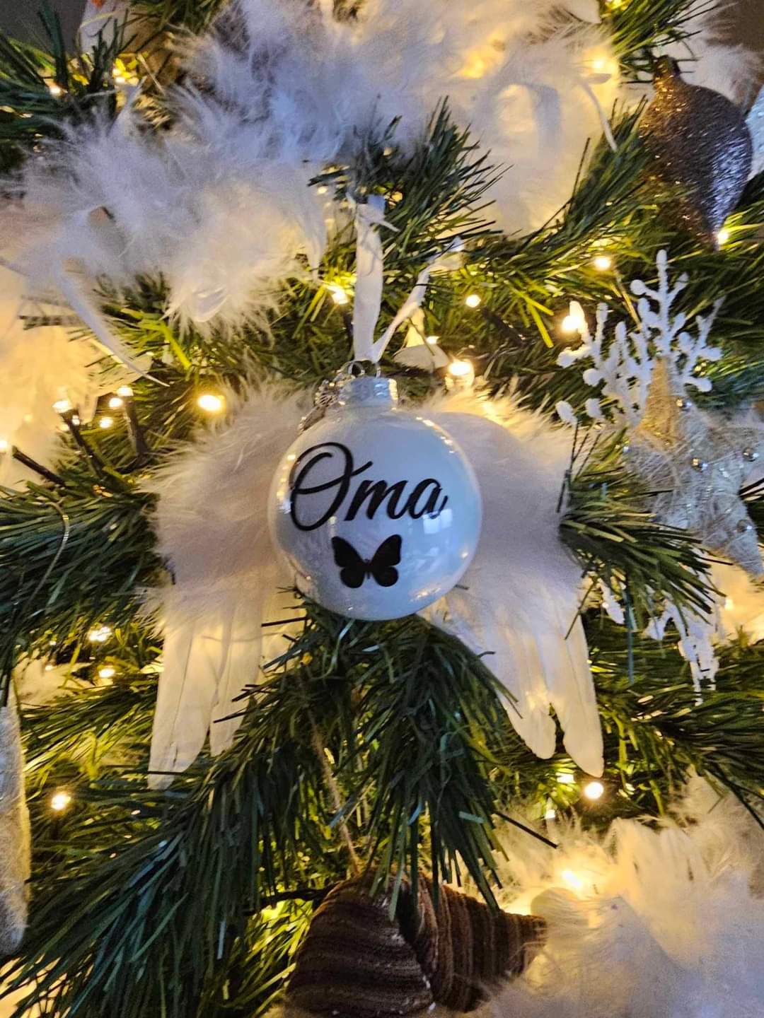 Memorial Christmas Ornament on Wings