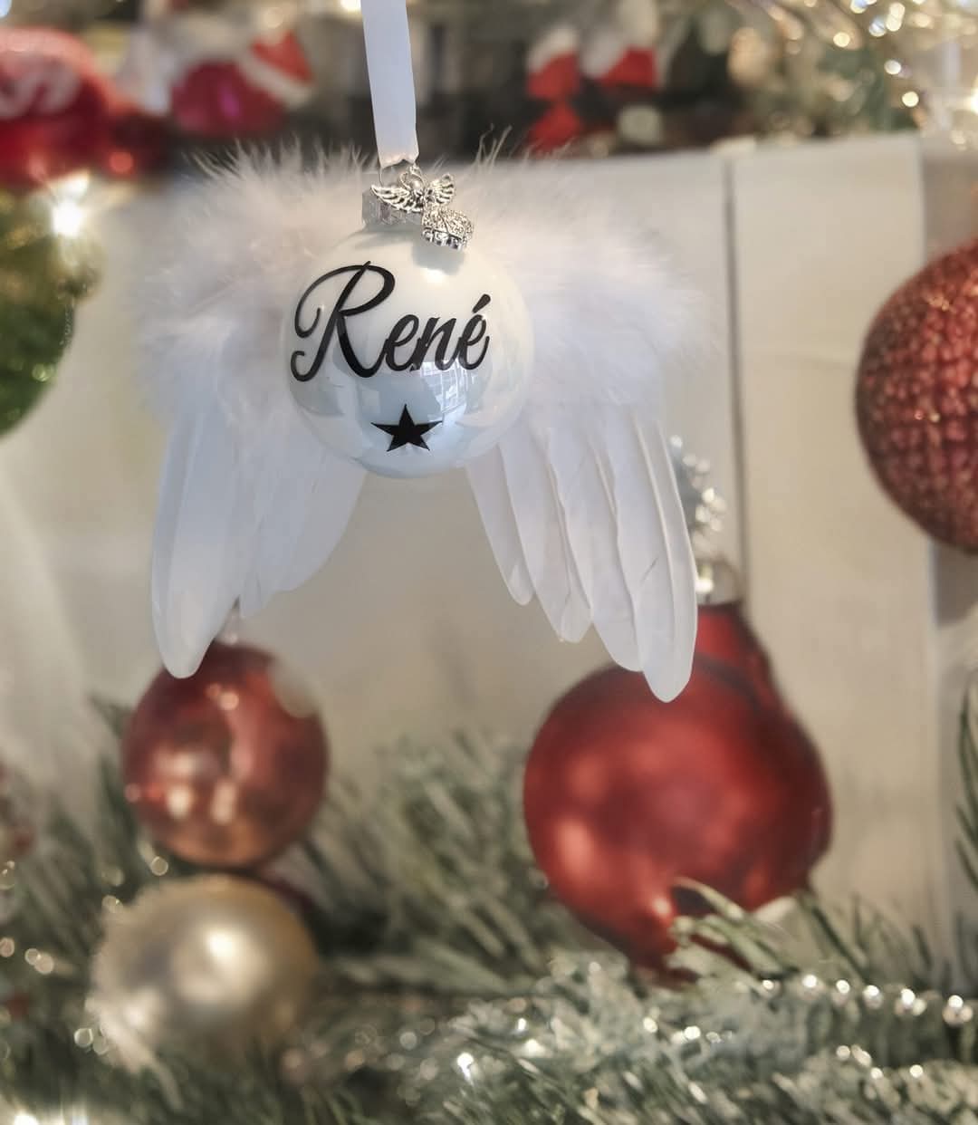 Memorial Christmas Ornament on Wings