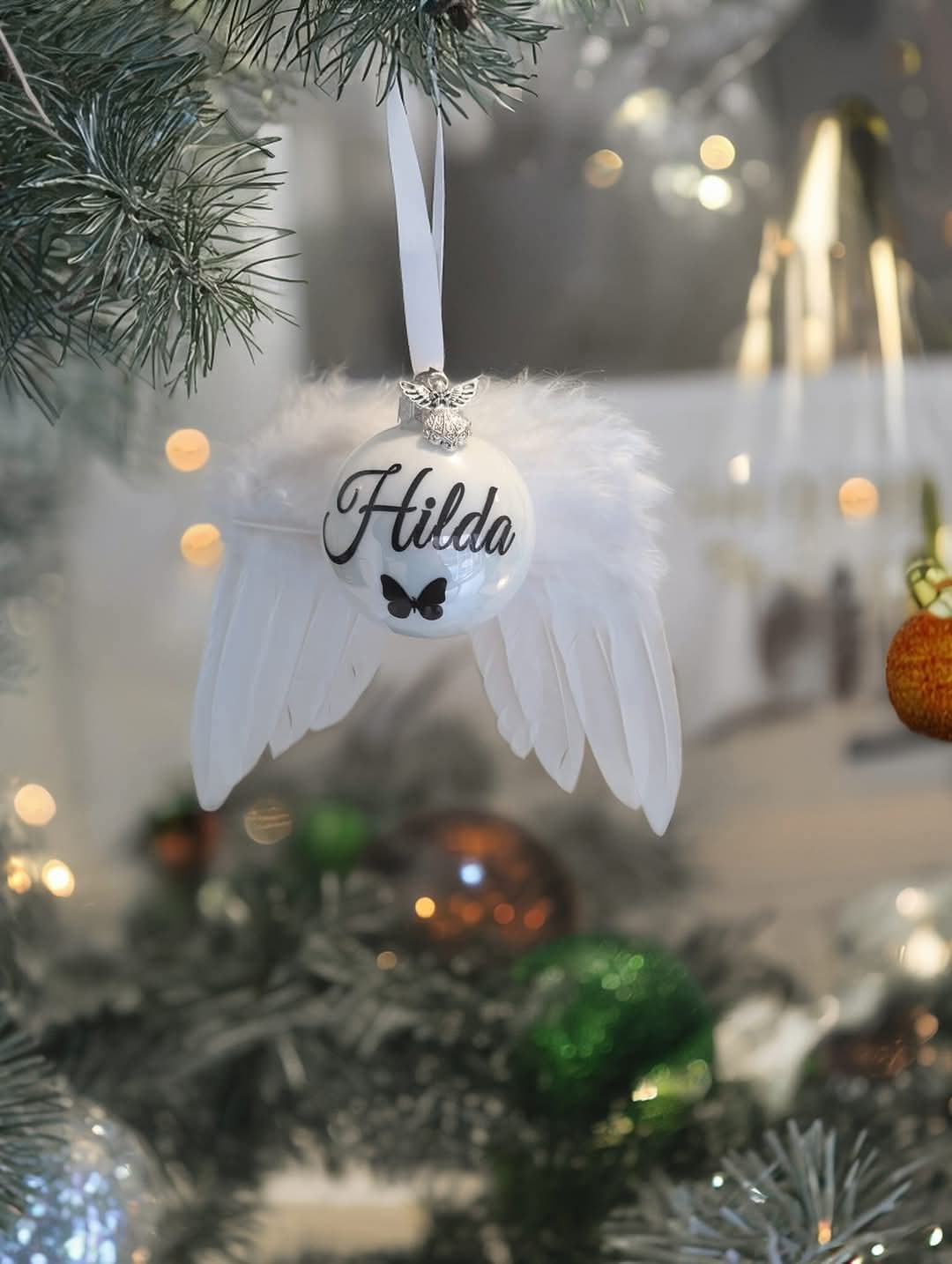 Memorial Christmas Ornament on Wings