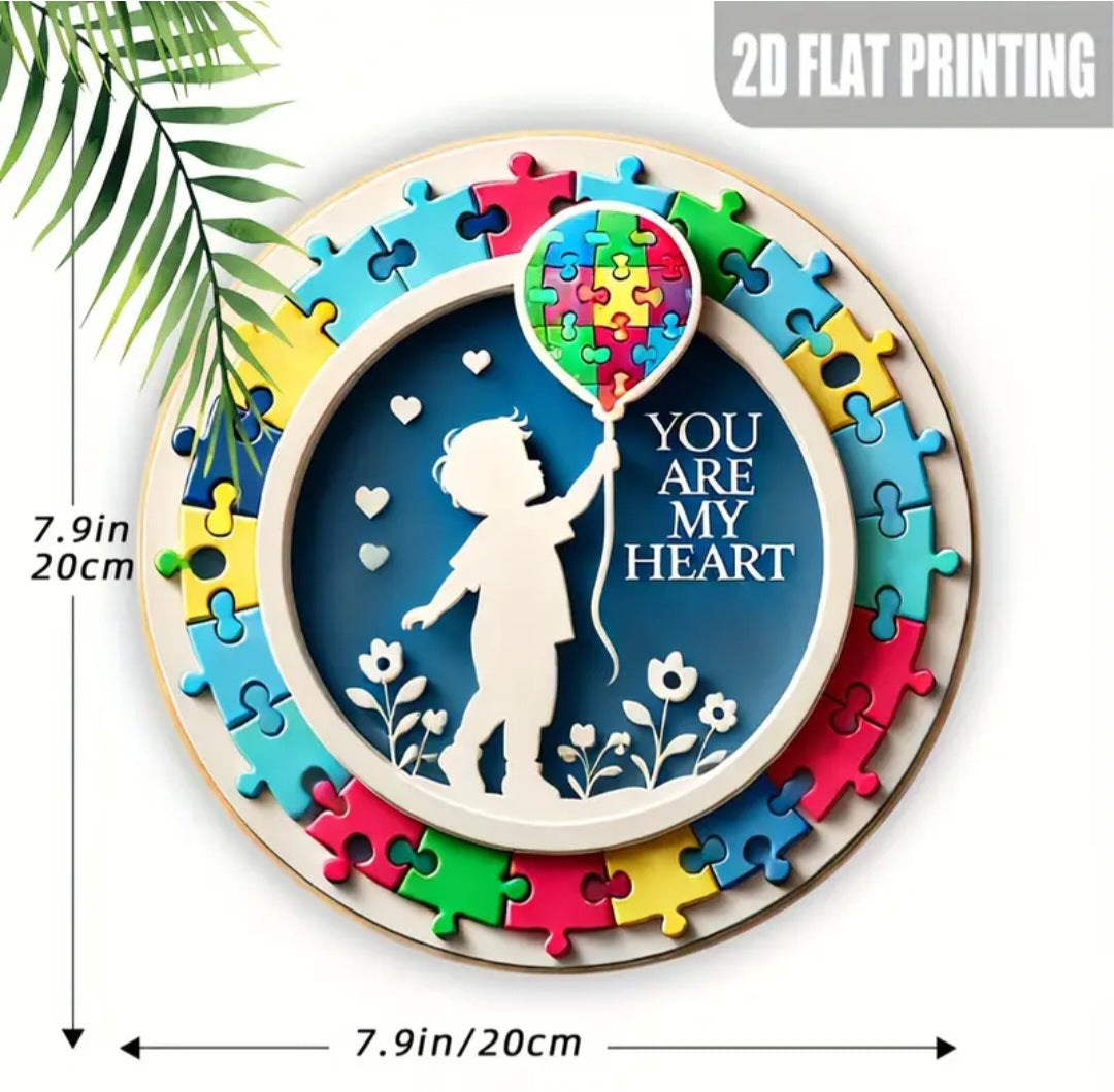 Wooden wall decor autism