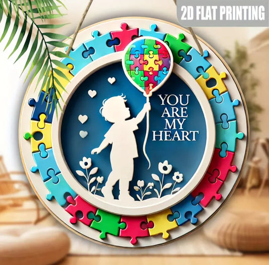 Wooden wall decor autism