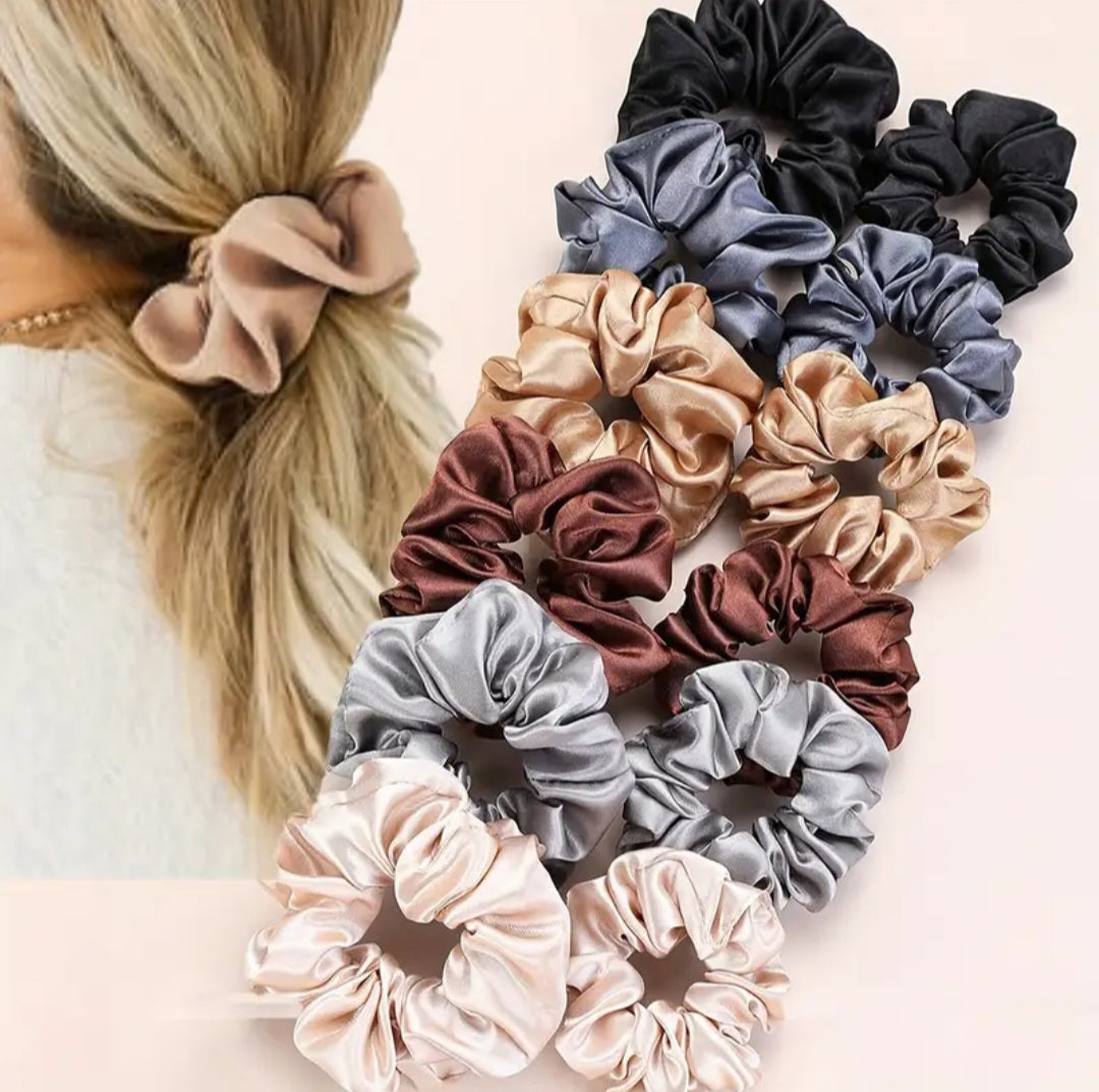Set of 6 luxury large scrunchies