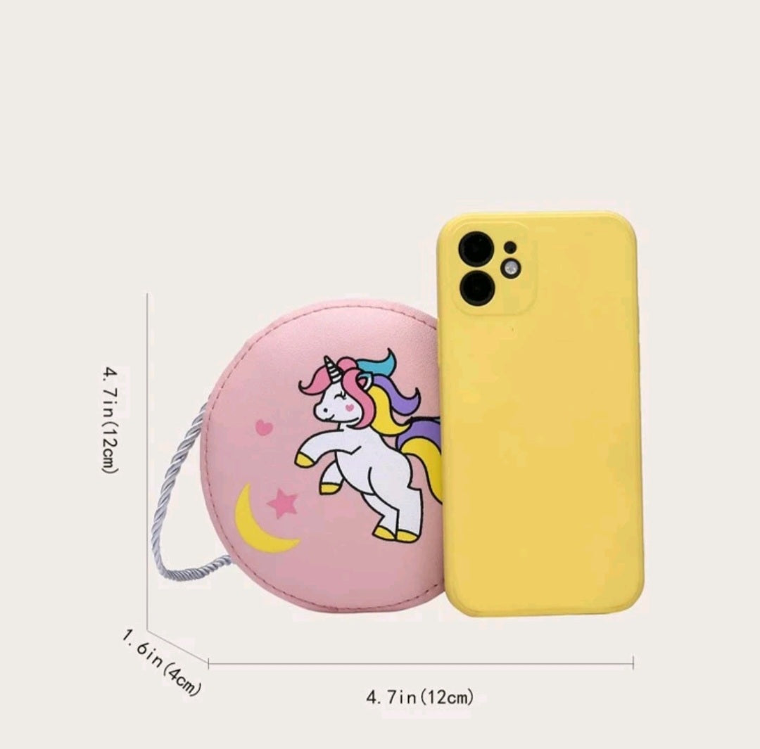 Pink unicorn shoulder bag