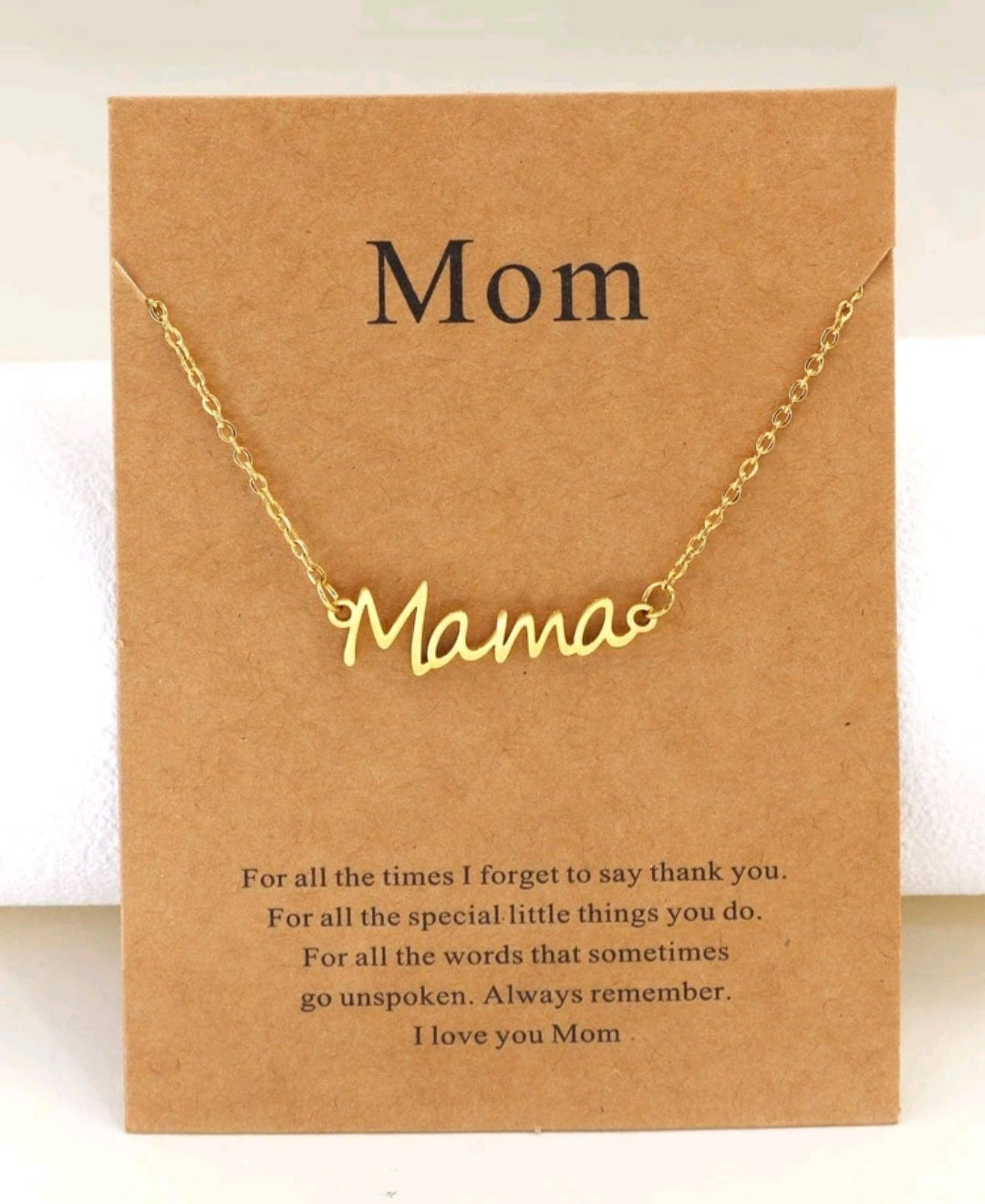 Mom necklace, gold-colored
