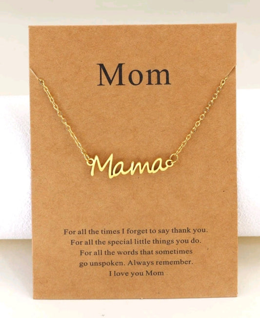 Mom necklace, gold-colored