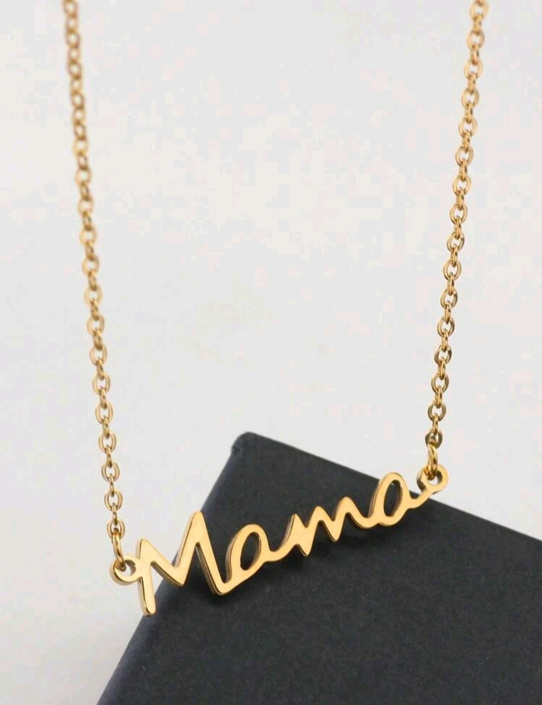 Mom necklace, gold-colored