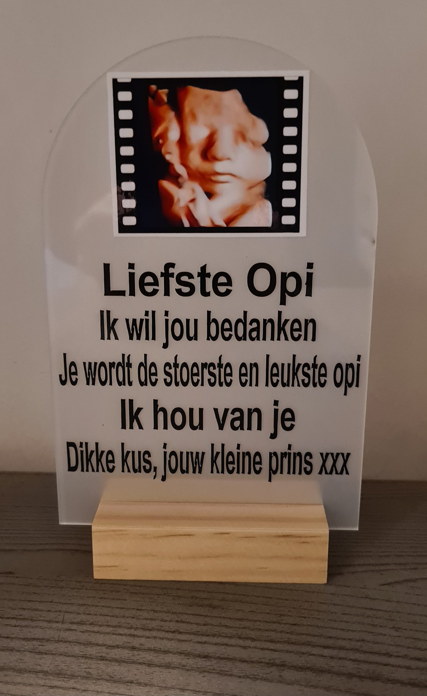 Acryl op standaard met foto