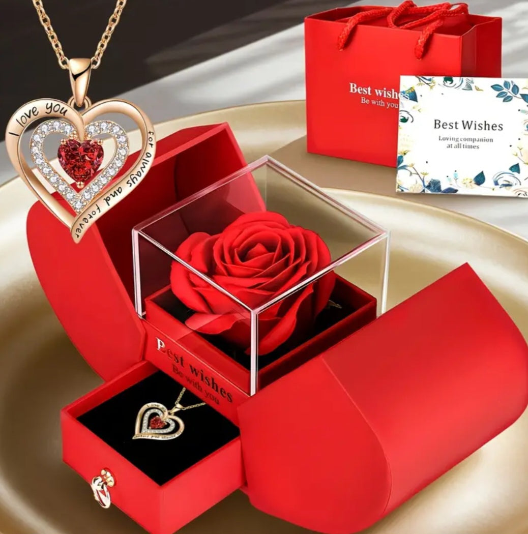 Hartvormige giftset incl. halsketting