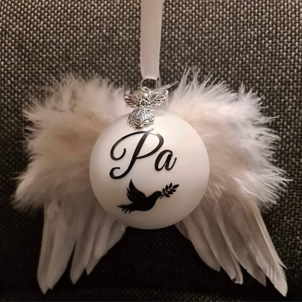 Memorial Christmas Ornament on Wings