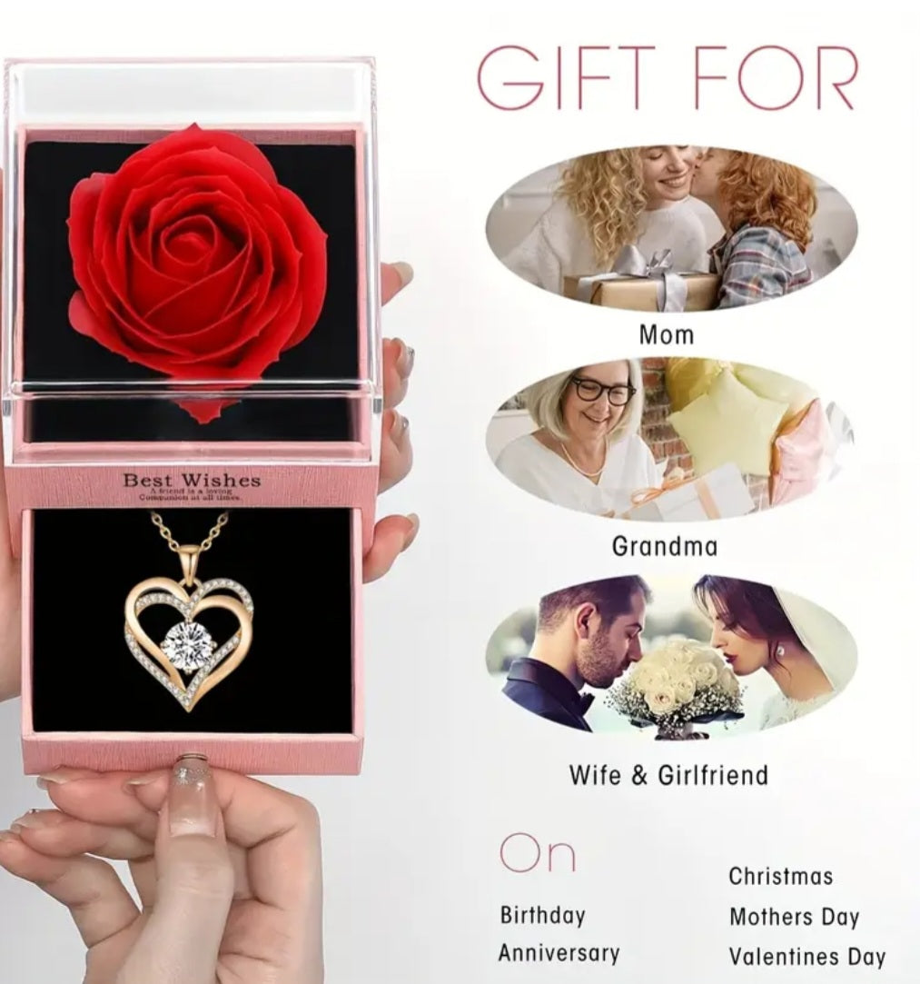 Roze giftset incl. halsketting