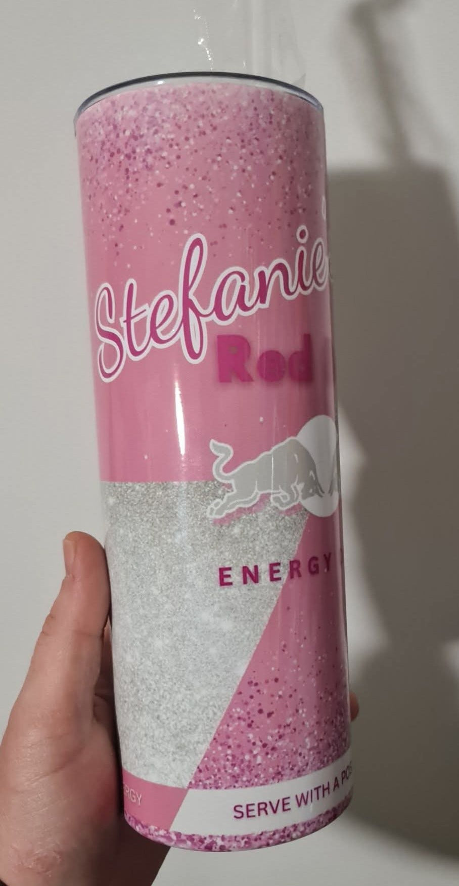 Tumbler - Redbull Pink Glitter effect