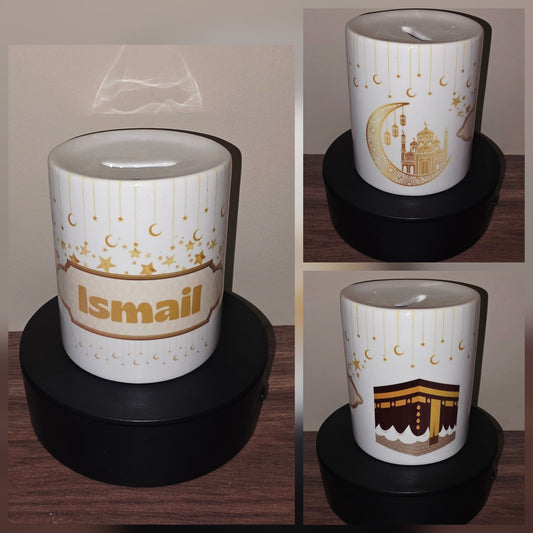 Gepersonaliseerde spaarpot keramiek