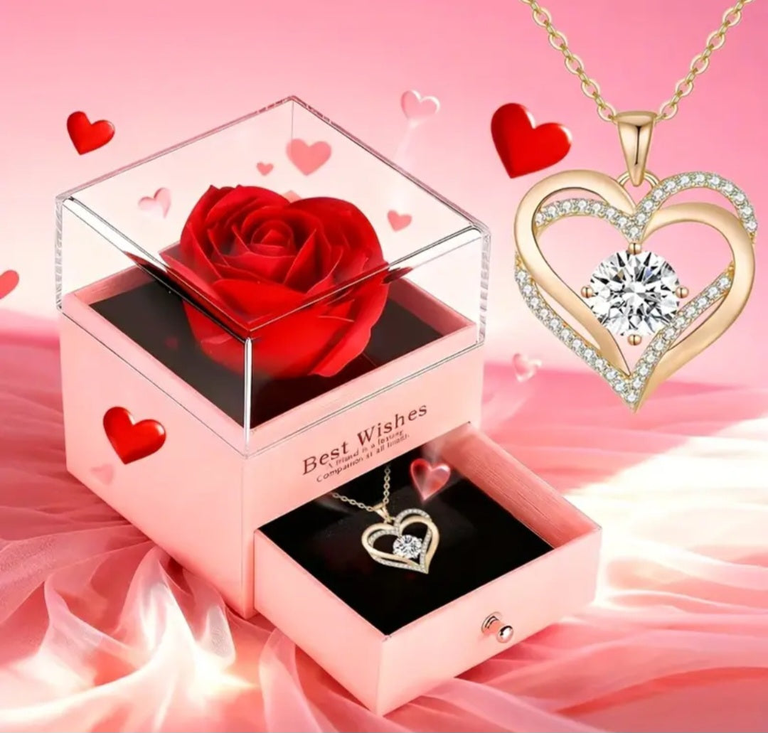 Roze giftset incl. halsketting