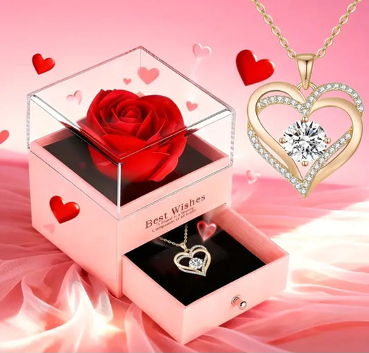 Roze giftset incl. halsketting