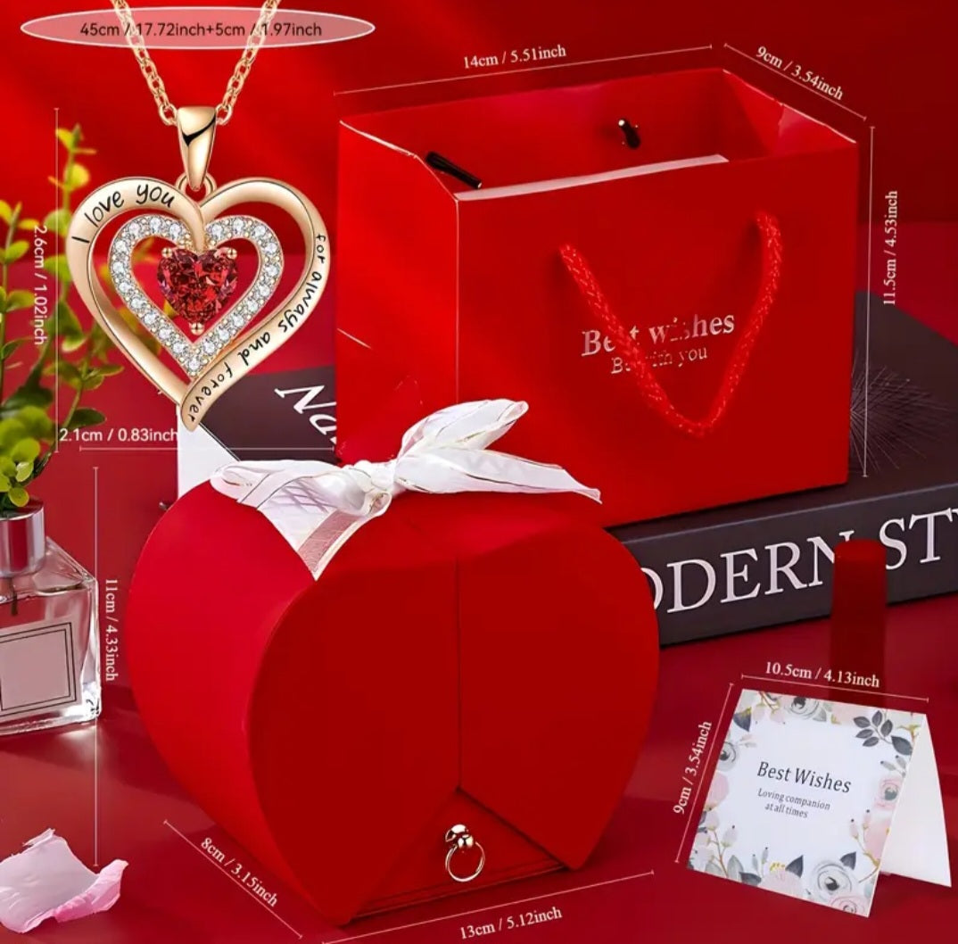 Hartvormige giftset incl. halsketting