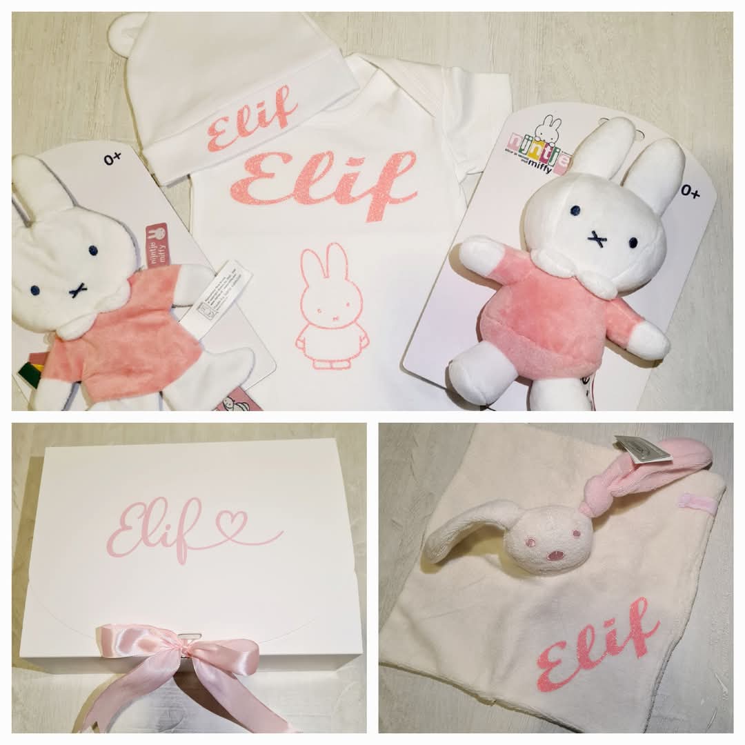 Luxury Baby Gift Set – Personalized with Name | Includes Miffy Plush Toys